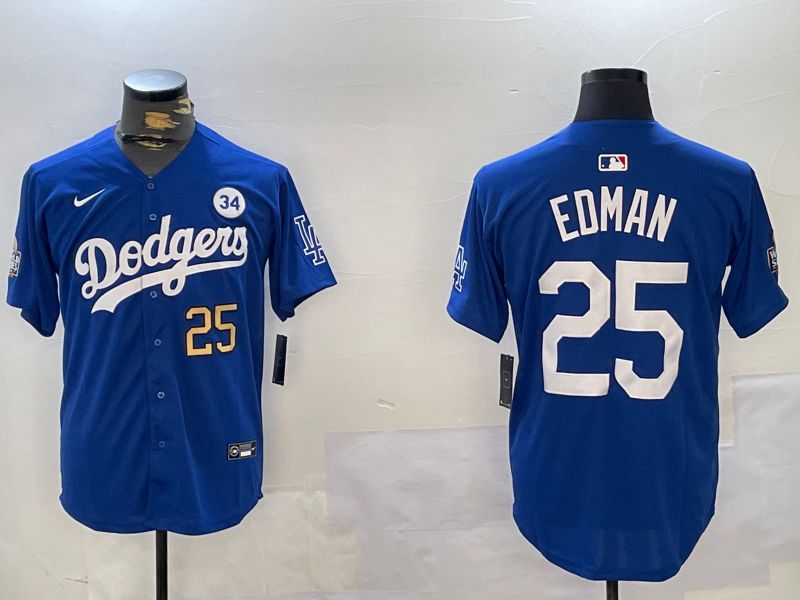 Men Los Angeles Dodgers #25 Edman Blue Game 2024 Nike MLB Jersey style 11213->new york yankees->MLB Jersey